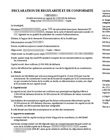Déclaration de conformité et de régularité