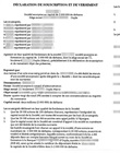 Déclaration de souscription et de versement